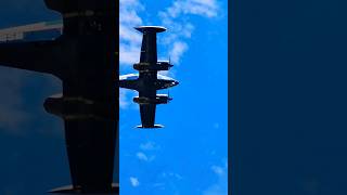 Twin engine airplane upclose taking off [upl. by Creigh]