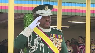 King Mswati III of Eswatini attending a parade with the His Majestys Correctional Services 2024 [upl. by Morris770]