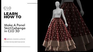 CLO 3D Tutorial How to make Lehenga Skirt Easy Beginners Level [upl. by Arodaeht]