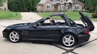 2003 MERCEDES BENZ SL55 AMG CONVERTIBLE TOP CLOSING [upl. by Alleroif]