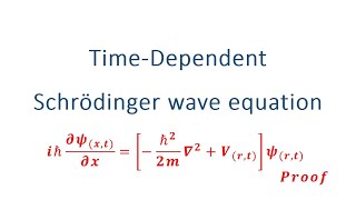 Time Dependent Schrodinger wave equation Proof derivation [upl. by Garneau439]