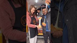 FAMOUS GOLDEN CHEESE COIN Waffle in VIETNAM🇻🇳 BIGGEST CHEESE PULL EVER😱shorts streetfood food [upl. by Eytak601]