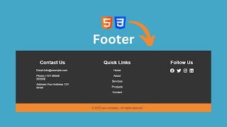 footer html css footer design in html css  Tarun Code [upl. by Kaylil]