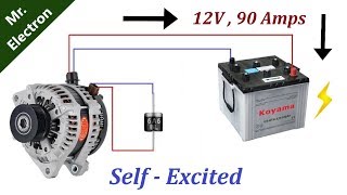 12v 90 Amps Car Alternator to Self Excited Generator using DIODE [upl. by Ani]