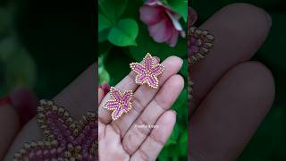 Blooming diva🌸Seed Bead Flower Earrings Tutorial posted in my channel usefulandeasy [upl. by Niawd]