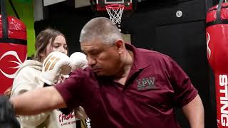 In The Lab With Coach Julio girls boxing lab boxingdrills boxingtraining [upl. by Scales]