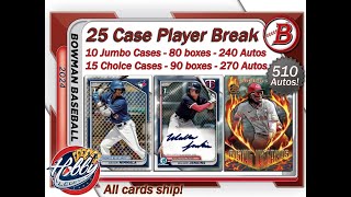 RECAP CASE 1115 CHOICE  2024 BOWMAN 25 Case 170 Box Player Break eBay 061024 [upl. by Anom913]