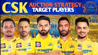 CSK AUCTION STRATEGY 2025  CSK TARGET PLAYERS FOR IPL 2025  Cric18 [upl. by Armillia]