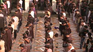 Shia muslims perform rituals of Muharram at Shia Jama Masjid [upl. by Sewell]