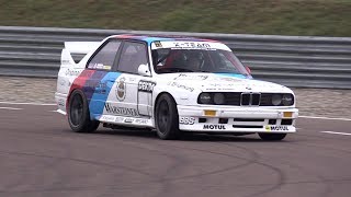 BMW M3 E30 DTM spec fly bys pure engine  intake sound amp on board [upl. by Einahpit]