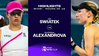 Iga Swiatek vs Ekaterina Alexandrova  2024 Miami Round of 16  WTA Match Highlights [upl. by Novick304]