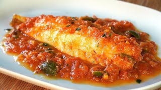 RECETA RICA Y FÁCIL DE BACALAO CON TOMATE BACALAO JUGOSO EN EXQUISITA SALSA DE TOMATE semanasanta [upl. by Oirasec]