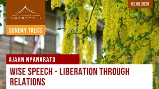 Wise Speech  Liberation Through Relations  Ajahn Nyanarato  02082020 [upl. by Geller]