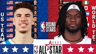 NBA Rising Stars 2021 Roster  NBA All Star 2021 Team USA vs Team World [upl. by Melony]