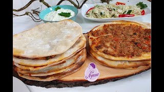 LAHMACUN Türkische Pizza ohne Hefe Teig I Original türkische Pizza backen wie beim Bäcker [upl. by Sanfo]