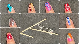 7 simple nail art design with household items  Nail Art Designs 2024 nails youtube nailart [upl. by Melak]