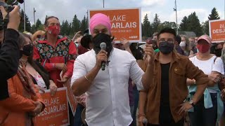 Jagmeet Singh addresses supporters in Edmonton – August 19 2021 [upl. by Hylan196]