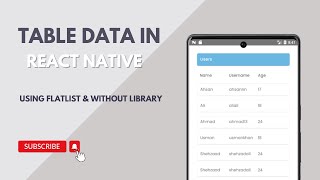 Mastering Table Data in React Native with FlatList  Ultimate Guide for Developers [upl. by Anahcra346]