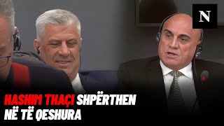 Hashim Thaçi shpërthen në të qeshura Fadil Geci e përmend shuën  Tension e debat në Hagë [upl. by Leahcir]