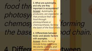 Ecosystem biotic amp abiotic environment ecosystem related questions biology science shorts [upl. by Kcirdehs705]