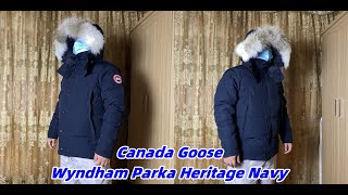 Canada Goose Wyndham Parka Heritage Navy Try on Review from Supkicks [upl. by Yatzeck176]