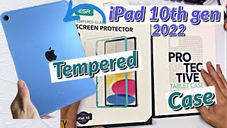 New iPad 10th Gen 2022 Best Case and screen protector esr TemperedGlass ipad10thgen [upl. by Anicnarf]