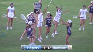 Hagerty VS American Heritage  Girls Lacrosse [upl. by Gui]