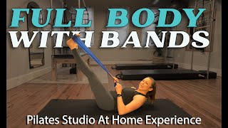 Full Body Pilates with Stretchy Band  quotReformer on the Matquot  A Pilates Sculpt and Tone Workout [upl. by Yecnahc]