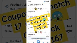 FREE DE COUPON 17MATCHES ODDS 167 socceranalysis football psychanalyse footballstrategy uefa [upl. by Charbonneau617]