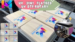 UV 3 in 1 FLATBED UV DTFROTARY EP2 BY MODIFY INK [upl. by Aoket638]