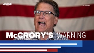 Pat McCrory issues warning to fellow Republicans Democrats [upl. by Akelam]