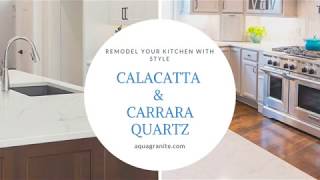 Calacatta Quartz amp Carrara Quartz for Gorgeous Kitchens [upl. by Aztilem]