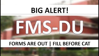 FMSDU MBA Forms are Out Last Date Before CAT  Admission  Cutoff  Placements [upl. by Primrose]