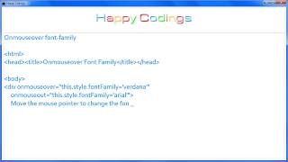 HTML  Onmouseover font family [upl. by Ociram]