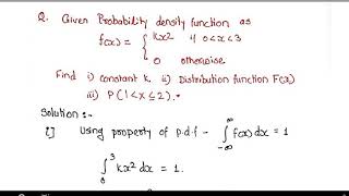 Solved Problems Probability Density function [upl. by Odraleba]