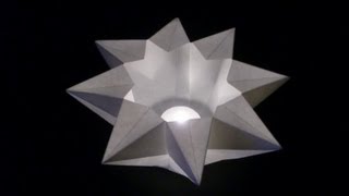 Origami Teelichtstern Teacandle Star  Faltanleitung HDdeutsch [upl. by Elrahc221]