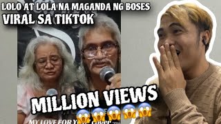 📌REACTION VIDEO  VIRAL SA TIKTOK SILA LOLO AT LOLA NA SA MILLION VIEWS NA MAY PAMBIHIRANG BOSES [upl. by Aicilaanna]