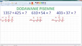 Jak dodawać pisemnie liczby  przykłady  ForumWiedzy [upl. by Vi]