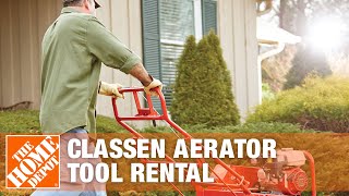 How to Use a Classen SelfPropelled Aerator Rental  The Home Depot [upl. by Myra843]