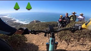 Bumping into hikers while mountain biking on the Bay Areas most scenic trail mtb insta360 [upl. by Aihsital]