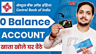 Central Bank of India Online Account Opening 2023  How to Open Central Bank Account Online [upl. by Mcevoy]