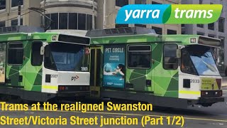 Trams at the realigned Swanston StreetVictoria Street junction Part 12 [upl. by Ajram]