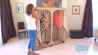 HoneyCanDo WRD01272 60Inch Portable Storage Wardrobe Instruction Video [upl. by Leinadnhoj]