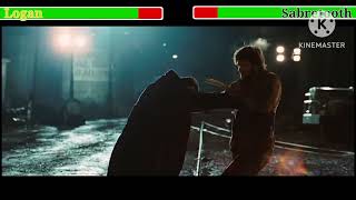 Logan vs Sabretooth with healthbars  Bar Fight [upl. by Ahsienauq176]