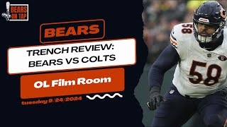 Chicago Bears Offensive Line Film Room  Bears vs Colts  Chicago Bears Podcast [upl. by Anowahs867]