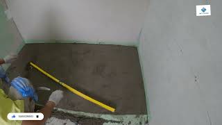 How to do shower base screeding youtuber bathrooms renovation construction screeding screed [upl. by Annasiul]