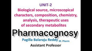 pharmacist Pharmacognosy study material1  unit2  pharmacognosy pharmacy youtubevideo [upl. by Blodgett]