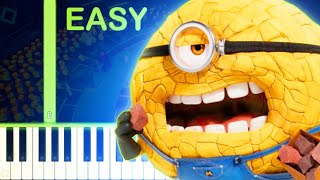 The Mega Minions Song  DESPICABLE ME 4  EASY Piano Tutorial [upl. by Hajin361]