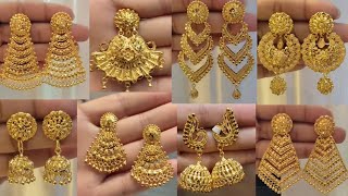 Latest Gold Earrings Designs 2023  GOLD EARRINGS  Gold Earrings With Weight And Price [upl. by Lierbag924]