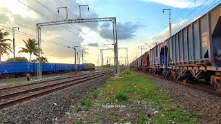 Rare Video  3 trains in a single clips  Coldfield Express amp Two Freight Trains Running together [upl. by Inaffit]